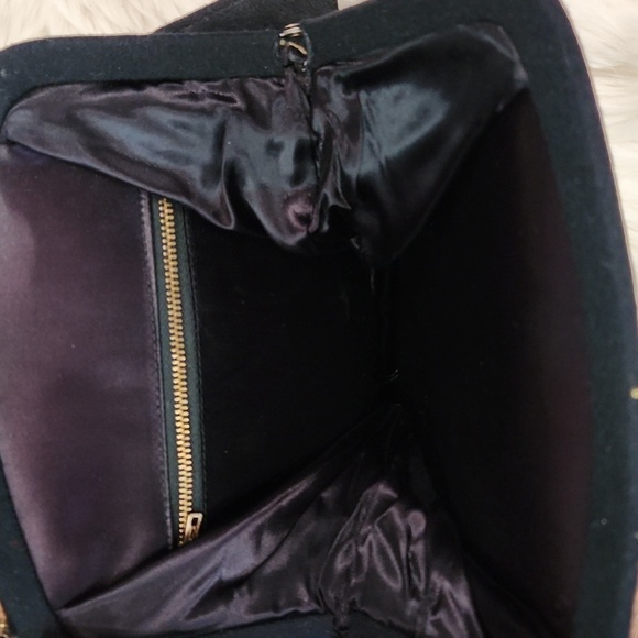 Vintage Black Wool Handbag - Picture 3 of 4